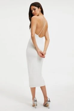 GOOD AMERICAN Dresses GOOD TOUCH CUT BRA DRESS | IVORY001