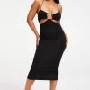 GOOD AMERICAN GOOD TOUCH CUT BRA DRESS | BLACK001
