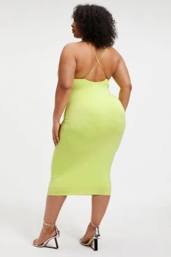 GOOD AMERICAN GOOD TOUCH CUT BRA DRESS | KEY LIME001