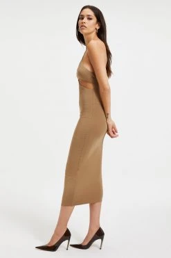 GOOD AMERICAN GOOD TOUCH CUT BRA DRESS | PECAN001 Dresses