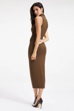 GOOD AMERICAN GOOD TOUCH TURTLENECK MIDI | FOG001 Dresses