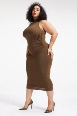 GOOD AMERICAN GOOD TOUCH TURTLENECK MIDI | FOG001 Dresses