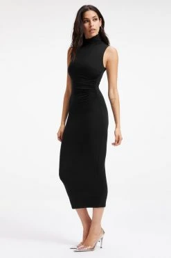 GOOD AMERICAN Dresses GOOD TOUCH TURTLENECK MIDI | BLACK001