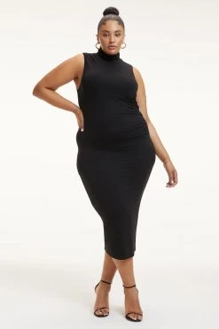 GOOD AMERICAN Dresses GOOD TOUCH TURTLENECK MIDI | BLACK001