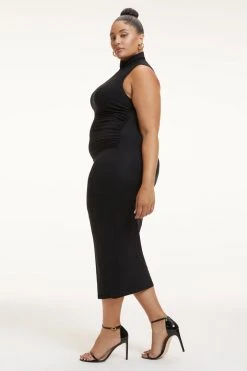 GOOD AMERICAN Dresses GOOD TOUCH TURTLENECK MIDI | BLACK001