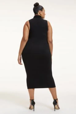GOOD AMERICAN Dresses GOOD TOUCH TURTLENECK MIDI | BLACK001
