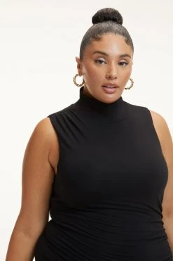 GOOD AMERICAN Dresses GOOD TOUCH TURTLENECK MIDI | BLACK001