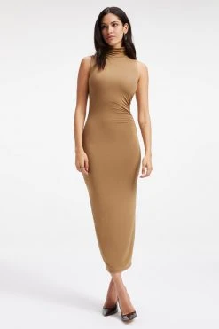 Discount ❤️ GOOD AMERICAN 👍 Dresses GOOD TOUCH TURTLENECK MIDI | PECAN001 ✨ 20 GOOD AMERICAN Dresses GOOD TOUCH TURTLENECK MIDI | PECAN001