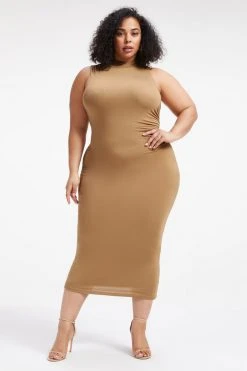 Discount ❤️ GOOD AMERICAN 👍 Dresses GOOD TOUCH TURTLENECK MIDI | PECAN001 ✨ 14 GOOD AMERICAN Dresses GOOD TOUCH TURTLENECK MIDI | PECAN001