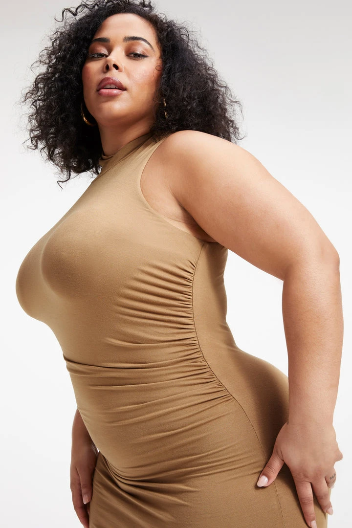 Discount ❤️ GOOD AMERICAN 👍 Dresses GOOD TOUCH TURTLENECK MIDI | PECAN001 ✨ 2 GOOD AMERICAN Dresses GOOD TOUCH TURTLENECK MIDI | PECAN001