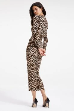 GOOD AMERICAN GOOD TOUCH LONG SLEEVE MAXI | GOOD LEOPARD003 Dresses