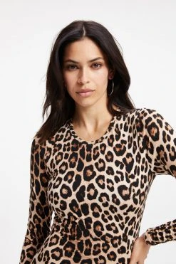 GOOD AMERICAN GOOD TOUCH LONG SLEEVE MAXI | GOOD LEOPARD003 Dresses