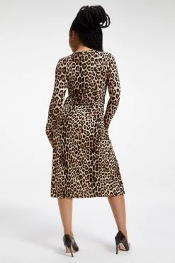 GOOD AMERICAN GOOD TOUCH WRAP MIDI | GOOD LEOPARD003 Dresses