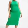 GOOD AMERICAN Dresses GOOD TOUCH CUT IN TANK MIDI | SUMMER GREEN002