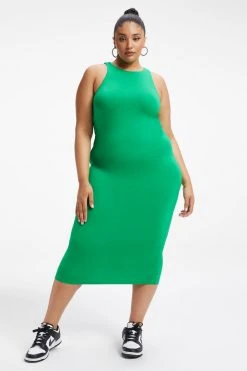 GOOD AMERICAN Dresses GOOD TOUCH CUT IN TANK MIDI | SUMMER GREEN002