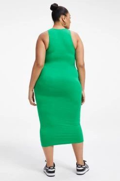 GOOD AMERICAN Dresses GOOD TOUCH CUT IN TANK MIDI | SUMMER GREEN002