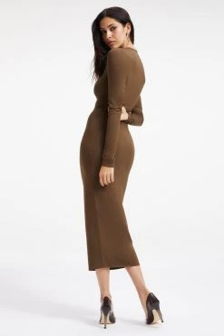 GOOD AMERICAN GOOD TOUCH LONG SLEEVE MAXI | FOG001