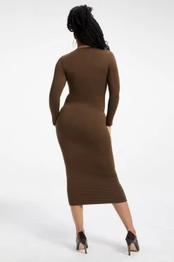 GOOD AMERICAN GOOD TOUCH LONG SLEEVE MAXI | FOG001