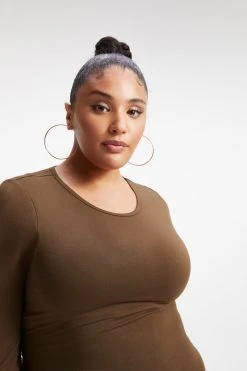 GOOD AMERICAN GOOD TOUCH LONG SLEEVE MAXI | FOG001