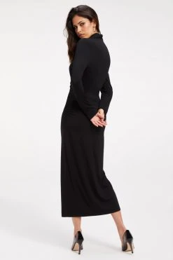 GOOD AMERICAN GOOD TOUCH BUTTON DOWN MIDI | BLACK001