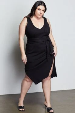 GOOD AMERICAN BELTED BODY DRESS | BLACK001 Dresses