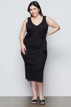 GOOD AMERICAN BELTED BODY DRESS | BLACK001 Dresses