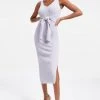 GA-SALE BELTED BODY DRESS | LILAC MIST001 Dresses