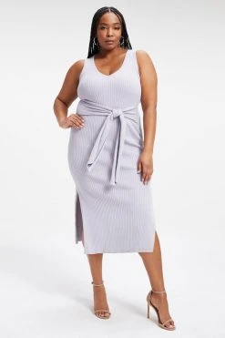 GA-SALE BELTED BODY DRESS | LILAC MIST001 Dresses