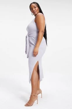 GA-SALE BELTED BODY DRESS | LILAC MIST001 Dresses