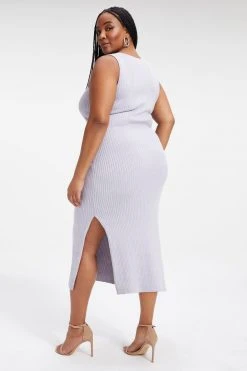 GA-SALE BELTED BODY DRESS | LILAC MIST001 Dresses