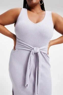 GA-SALE BELTED BODY DRESS | LILAC MIST001 Dresses