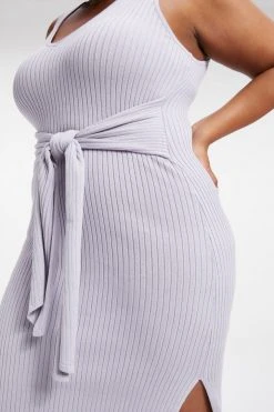 GA-SALE BELTED BODY DRESS | LILAC MIST001 Dresses