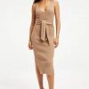 GA-SALE Dresses BELTED BODY DRESS | TAUPE001