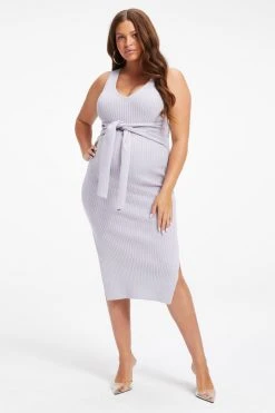 GOOD AMERICAN MATERNITY BELTED BODY DRESS | LILAC MIST001 Dresses