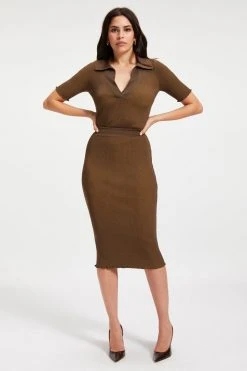 GA-SALE RIBBED MIDI SKIRT | FOG001 Shorts & Skirts