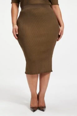 GA-SALE RIBBED MIDI SKIRT | FOG001 Shorts & Skirts