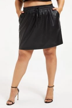 GOOD AMERICAN BETTER THAN LEATHER MINI SKIRT | BLACK001 Shorts & Skirts