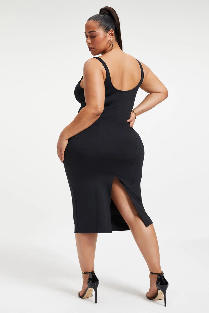 Flash Sale ๐ฅฐ GOOD AMERICAN SCUBA U CORSET MIDI DRESS | BLACK001 ๐ฏ 4 GOOD AMERICAN SCUBA U CORSET MIDI DRESS | BLACK001