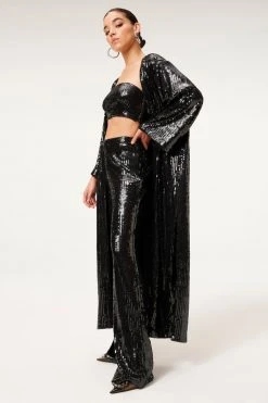 GA-SALE SEQUIN ROBE | BLACK001 Tops