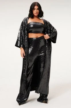 GA-SALE SEQUIN ROBE | BLACK001 Tops
