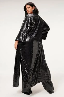 GA-SALE SEQUIN ROBE | BLACK001 Tops