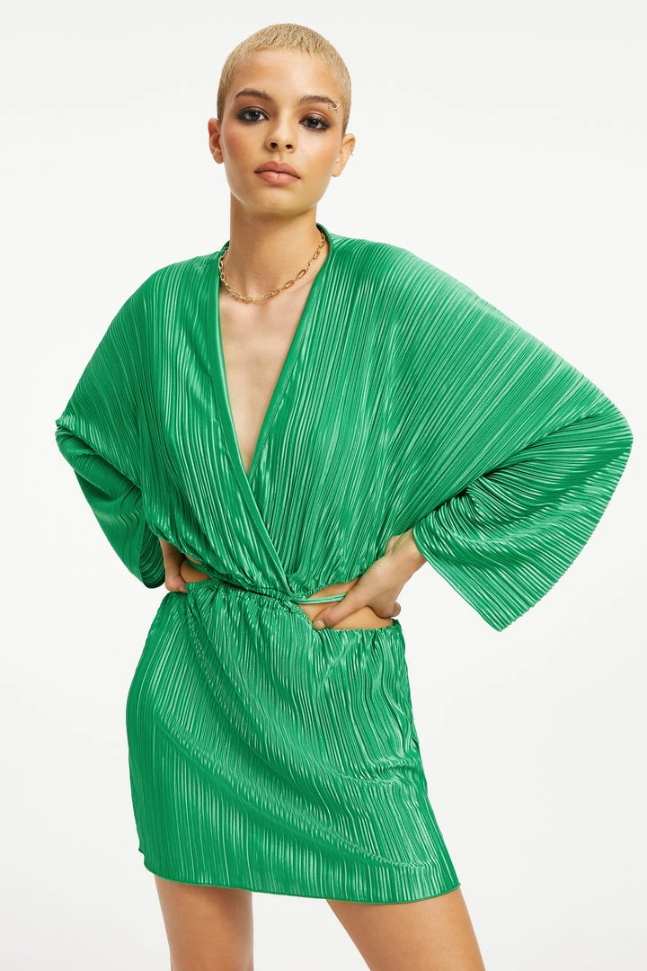 Best Sale 💯 GOOD AMERICAN ALWAYS FITS PLISSÉ SCULPTED DRESS | SUMMER GREEN002 DRESSes 🌟 7 GOOD AMERICAN ALWAYS FITS PLISSÉ SCULPTED DRESS | SUMMER GREEN002 Dresses