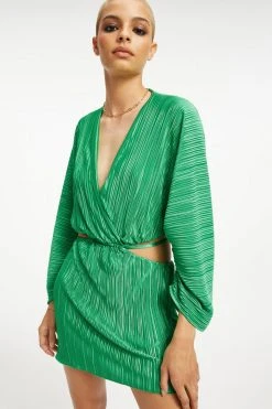 Best Sale 💯 GOOD AMERICAN ALWAYS FITS PLISSÉ SCULPTED DRESS | SUMMER GREEN002 DRESSes 🌟 20 GOOD AMERICAN ALWAYS FITS PLISSÉ SCULPTED DRESS | SUMMER GREEN002 Dresses