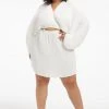 GOOD AMERICAN ALWAYS FITS PLISSÉ SCULPTED DRESS | IVORY001