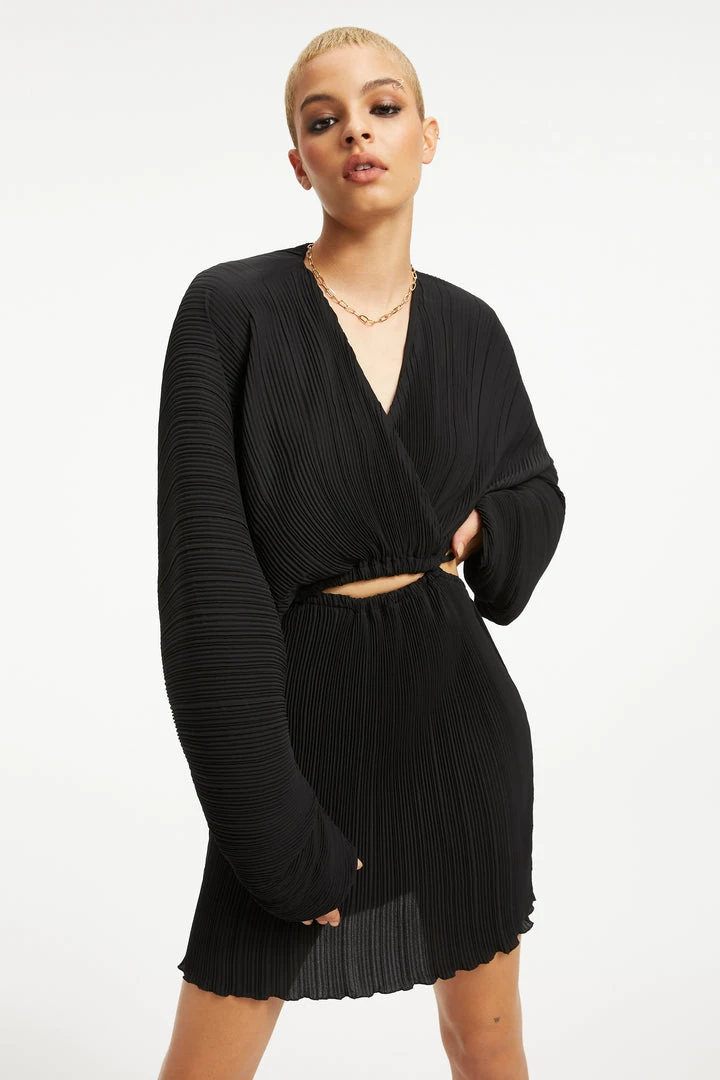 Outlet 🤩 GOOD AMERICAN ALWAYS FITS PLISSÉ SCULPTED 😍 DRESS | BLACK001 ❤️ 10 GOOD AMERICAN ALWAYS FITS PLISSÉ SCULPTED DRESS | BLACK001