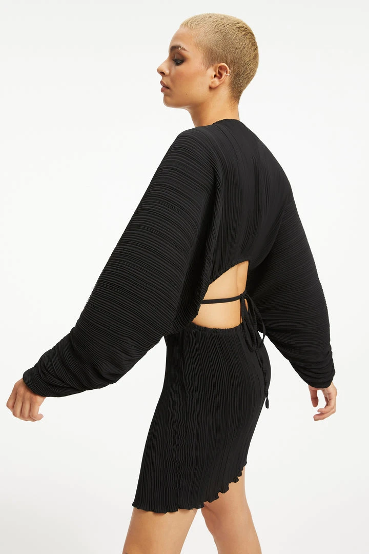 Outlet 🤩 GOOD AMERICAN ALWAYS FITS PLISSÉ SCULPTED 😍 DRESS | BLACK001 ❤️ 9 GOOD AMERICAN ALWAYS FITS PLISSÉ SCULPTED DRESS | BLACK001