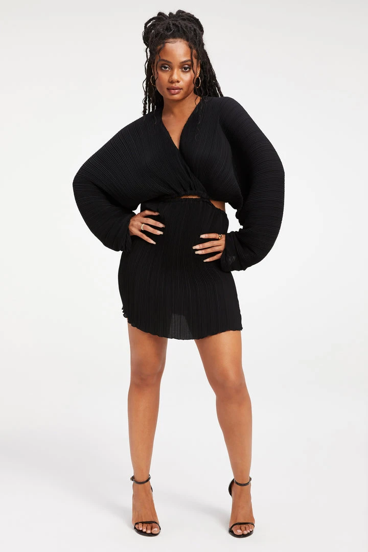 Outlet 🤩 GOOD AMERICAN ALWAYS FITS PLISSÉ SCULPTED 😍 DRESS | BLACK001 ❤️ 3 GOOD AMERICAN ALWAYS FITS PLISSÉ SCULPTED DRESS | BLACK001