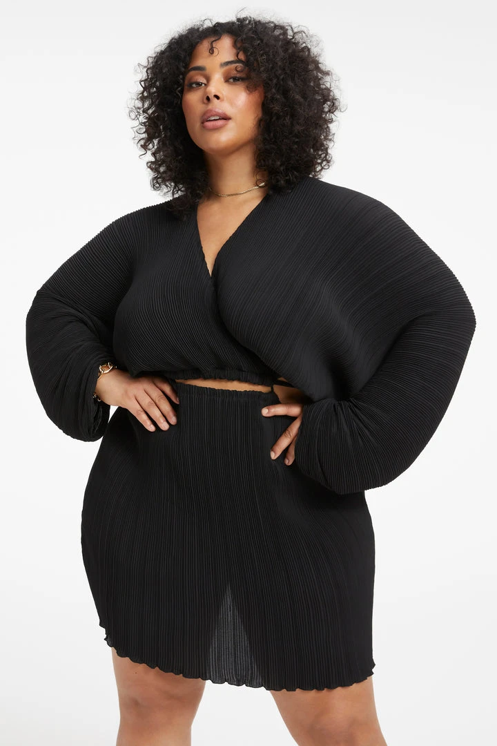 Outlet 🤩 GOOD AMERICAN ALWAYS FITS PLISSÉ SCULPTED 😍 DRESS | BLACK001 ❤️ 13 GOOD AMERICAN ALWAYS FITS PLISSÉ SCULPTED DRESS | BLACK001