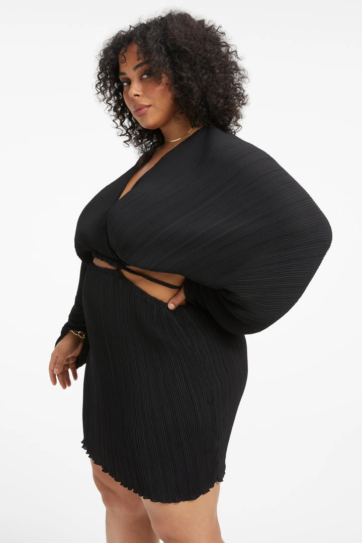 Outlet 🤩 GOOD AMERICAN ALWAYS FITS PLISSÉ SCULPTED 😍 DRESS | BLACK001 ❤️ 14 GOOD AMERICAN ALWAYS FITS PLISSÉ SCULPTED DRESS | BLACK001