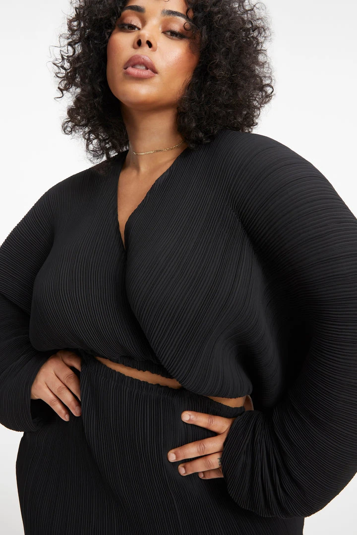 Outlet 🤩 GOOD AMERICAN ALWAYS FITS PLISSÉ SCULPTED 😍 DRESS | BLACK001 ❤️ 12 GOOD AMERICAN ALWAYS FITS PLISSÉ SCULPTED DRESS | BLACK001